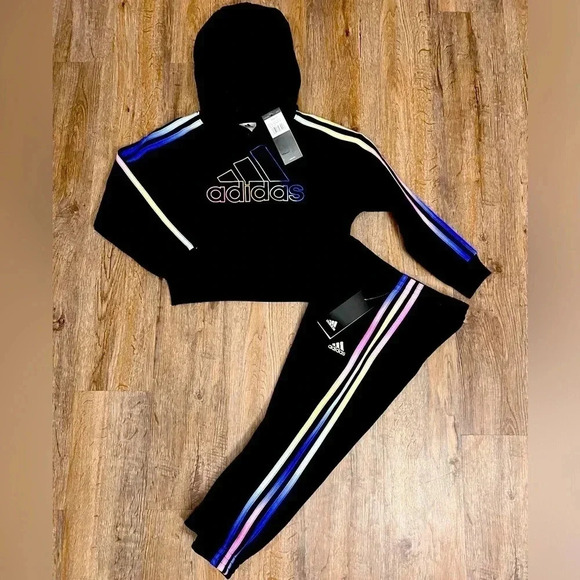 Adidas • Multi Colored Stripe 2 Piece Set - Picture 1 of 12